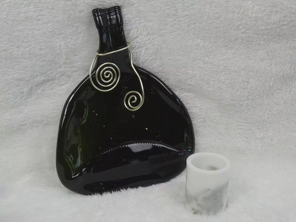 Flaschendeko dunkle Herzform mit Spiraldraht