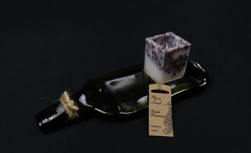 Flaschendeko mit Rosenkerze